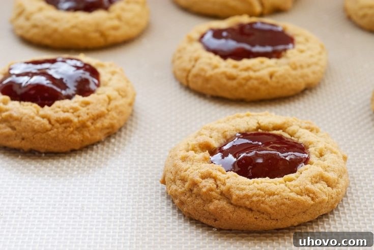 Peanut Butter and Jelly Thumbprint Cookies