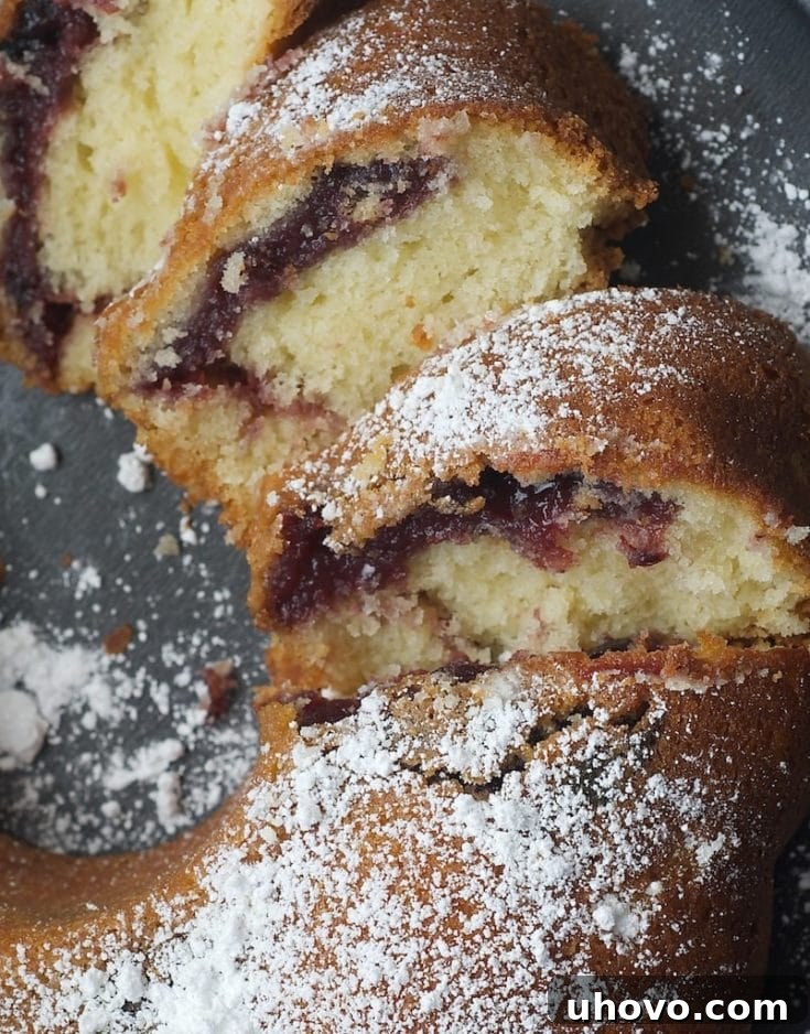Black Cherry Sour Cream Coffee Cake