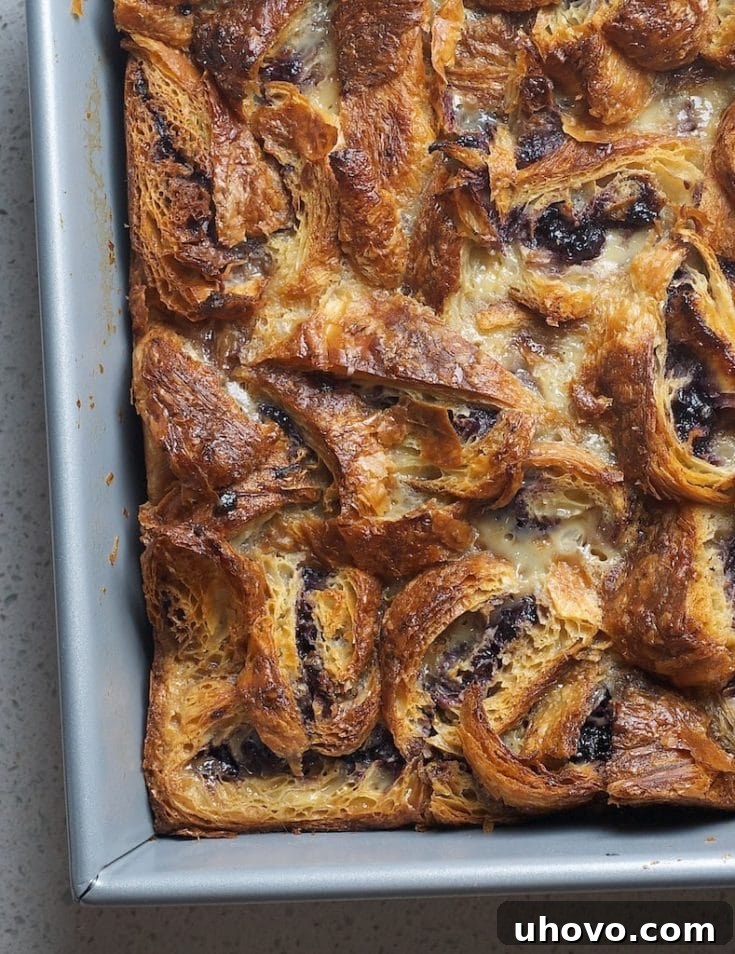 Blueberry Croissant Bread Pudding