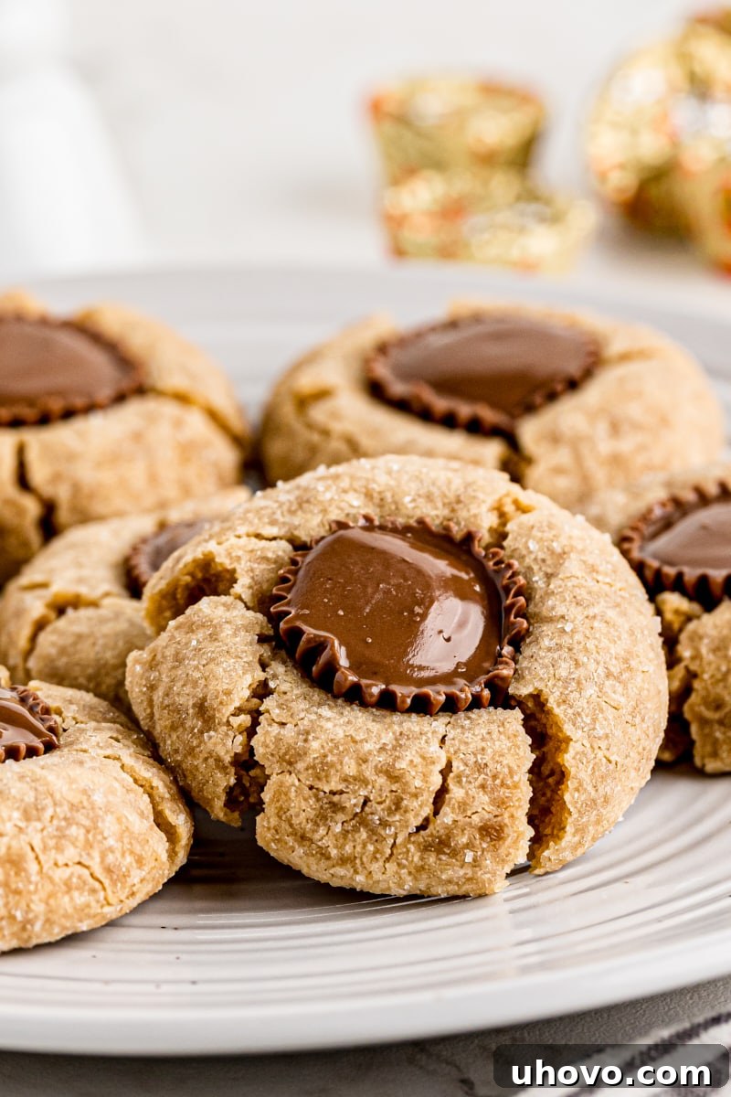 Plate of peanut butter cup cookies