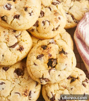 Pile of cherry chocolate chip cookies.