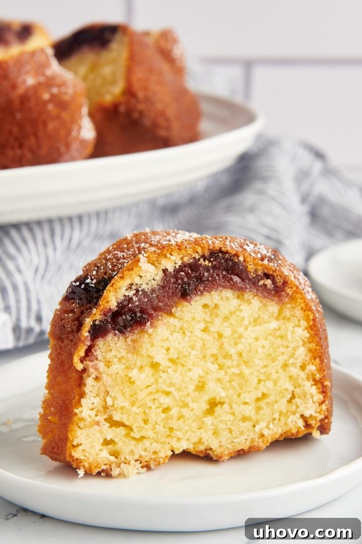 A delightful Black Cherry Sour Cream Coffee Cake, perfect for brunch or dessert.