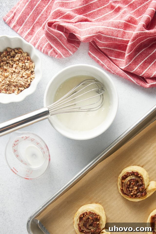 overhead view of glaze in a white mixing bowl