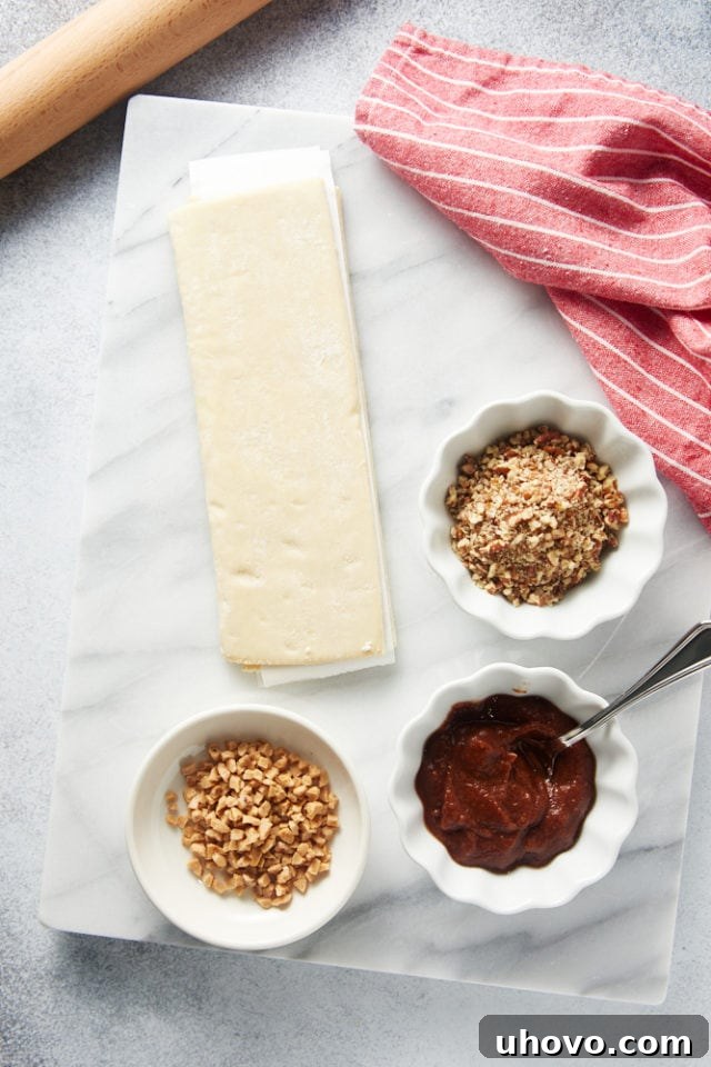 overhead view of ingredients for Apple Butter Pinwheels