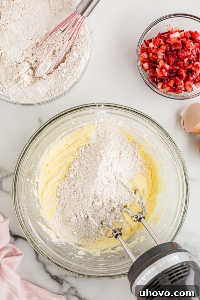 Mixing dry and wet ingredients separately for cupcake batter