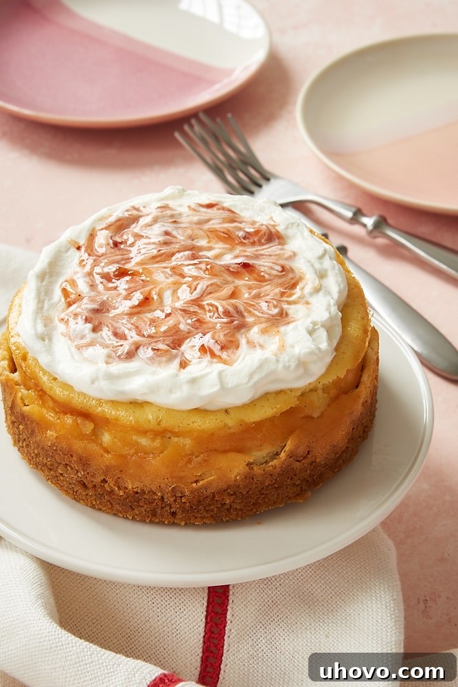 Creamy Vanilla Bean Cheesecake for Two, a luxurious small batch dessert.