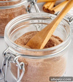 cinnamon sugar in a glass jar