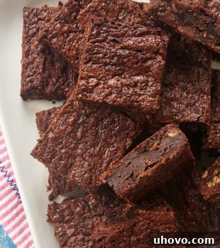 Amy's Brownies served on a white tray