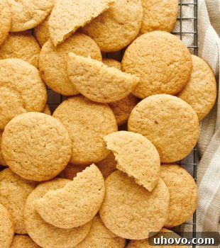 Overhead view of Gingerdoodle Cookies piled on a wire cooling rack