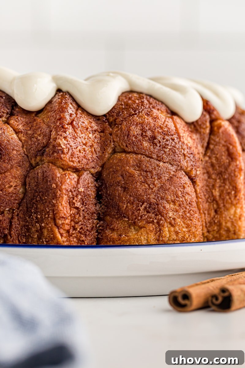 Monkey Bread on a white cake stand