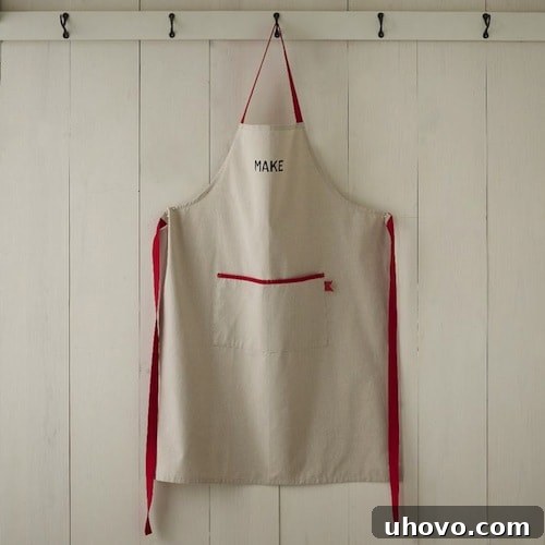 Elegant West Elm Market Red Border Apron for bakers