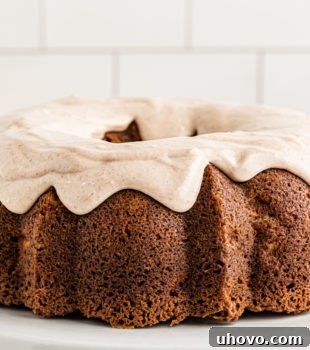 Spiced Pear Cake on a white plate