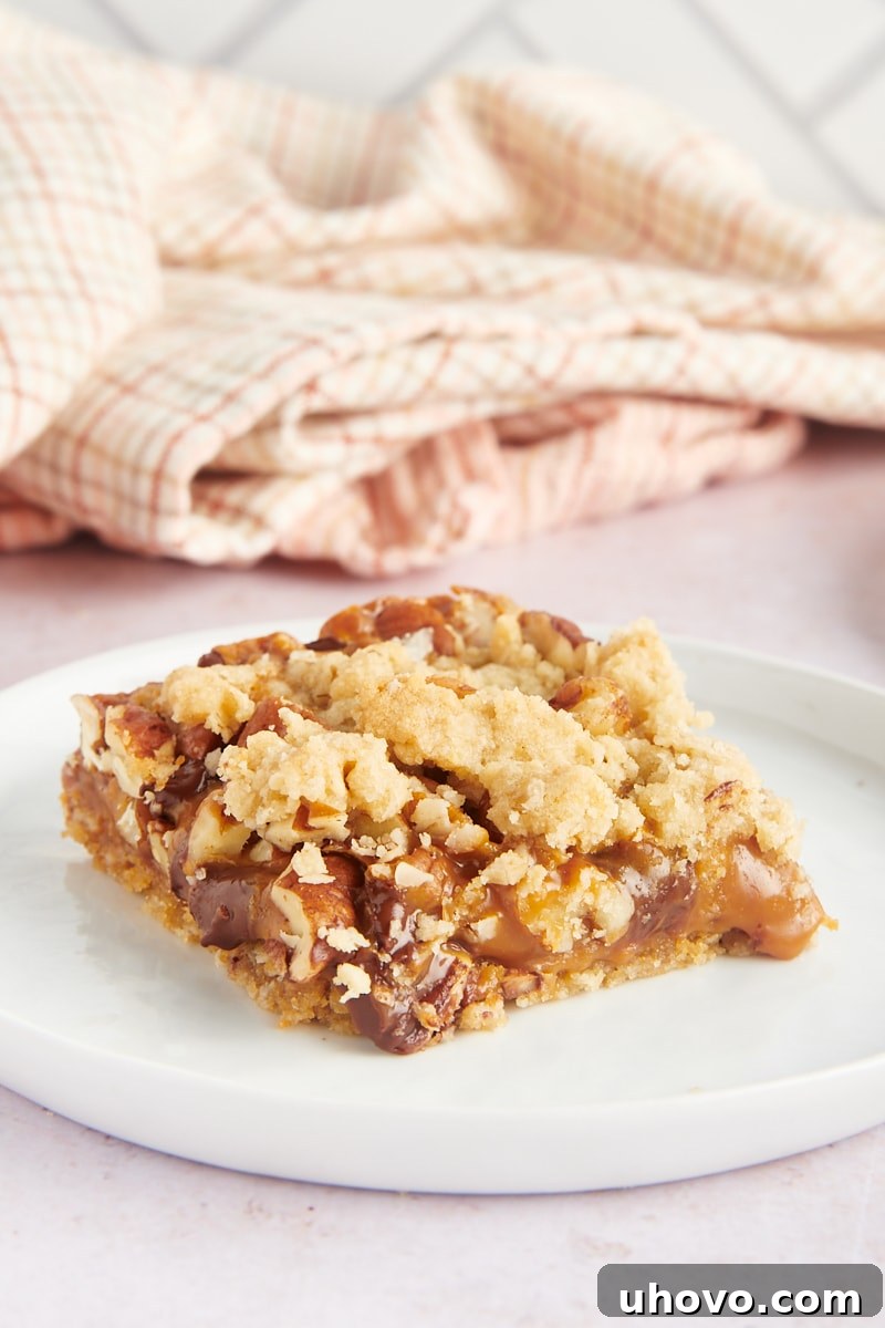 Carmelita bar on white plate