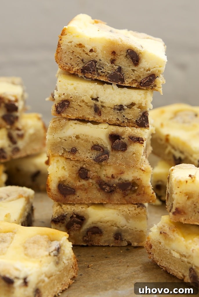 Indulge in the best of both worlds with our Chocolate Chip Cookie Cheesecake Bars, featuring a luscious cookie crust and creamy filling.