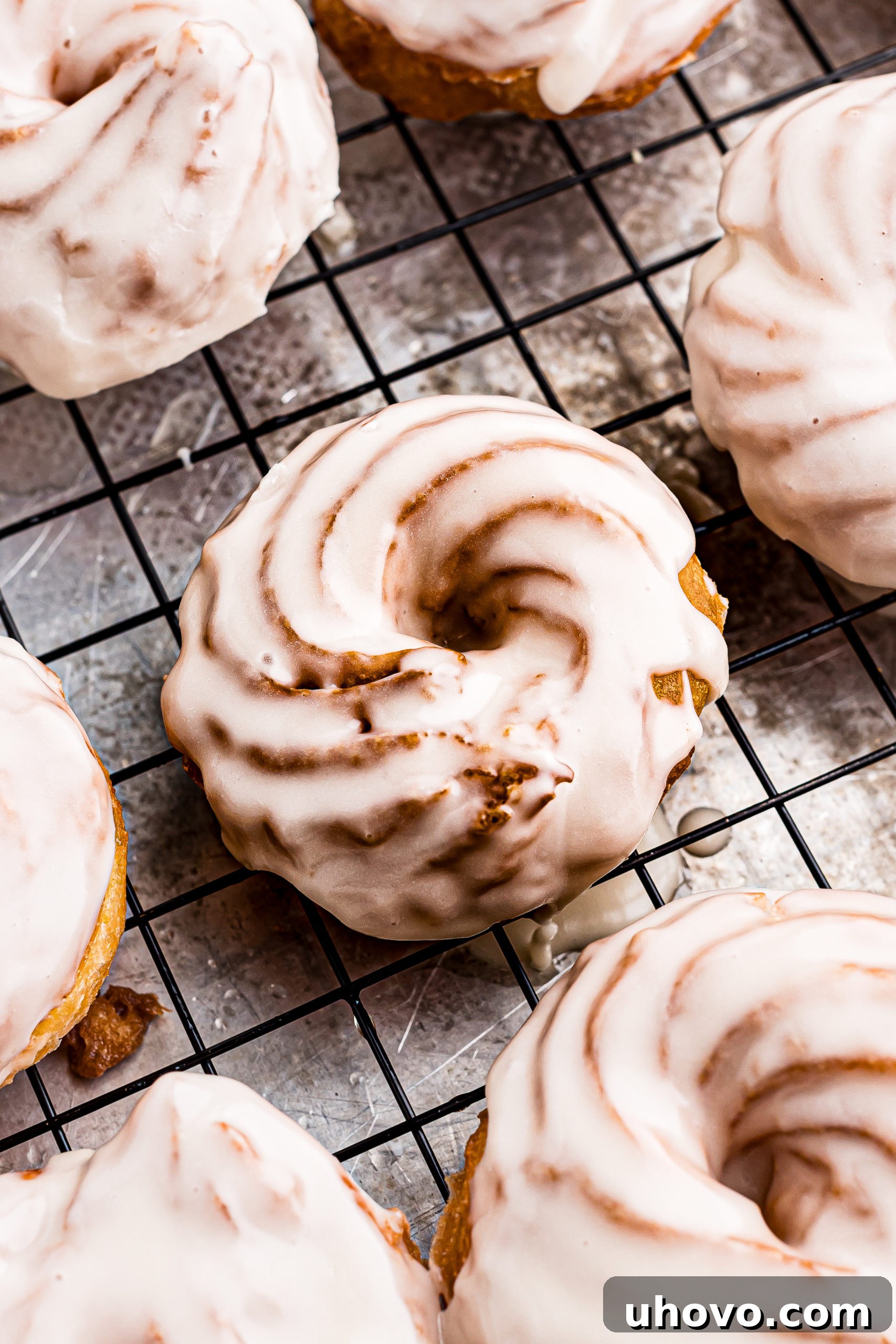 French crullers on wire rack
