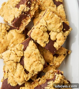 overhead view of revel bars on a white plate