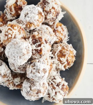 Date balls stacked in bowl