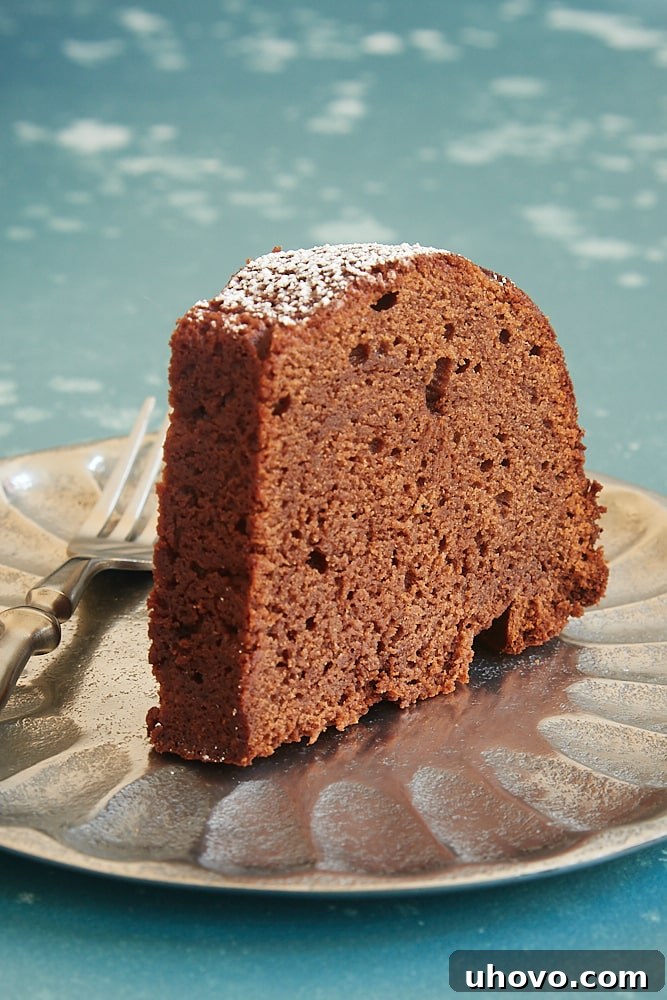 slice of Buttermilk Mexican Chocolate Pound Cake