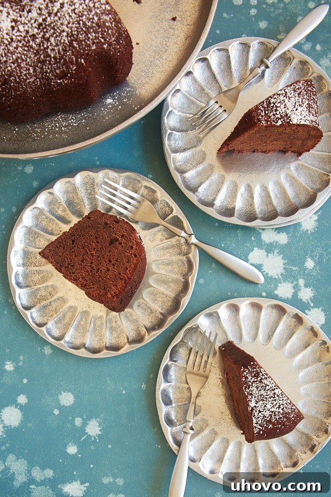 slices of Buttermilk Mexican Chocolate Pound Cake
