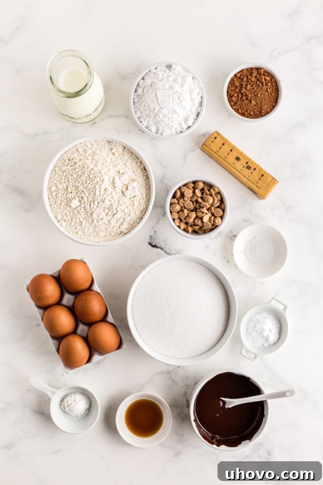 ingredients for Mini Chocolate Bundt Cakes