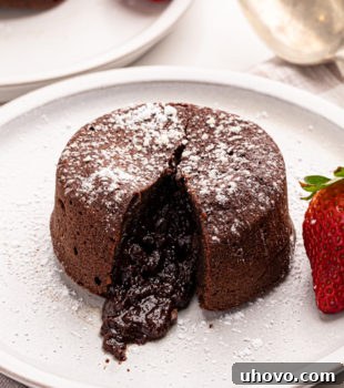 a chocolate lava cake with molten center