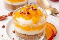No-Bake Peach Cheesecake Jars with Graham Cracker Crust
