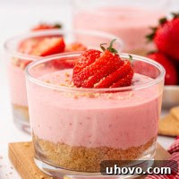 Strawberry No-Bake Cheesecakes
