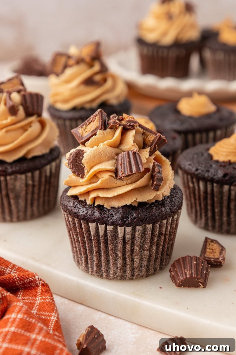 Decadent Chocolate Peanut Butter Cupcakes