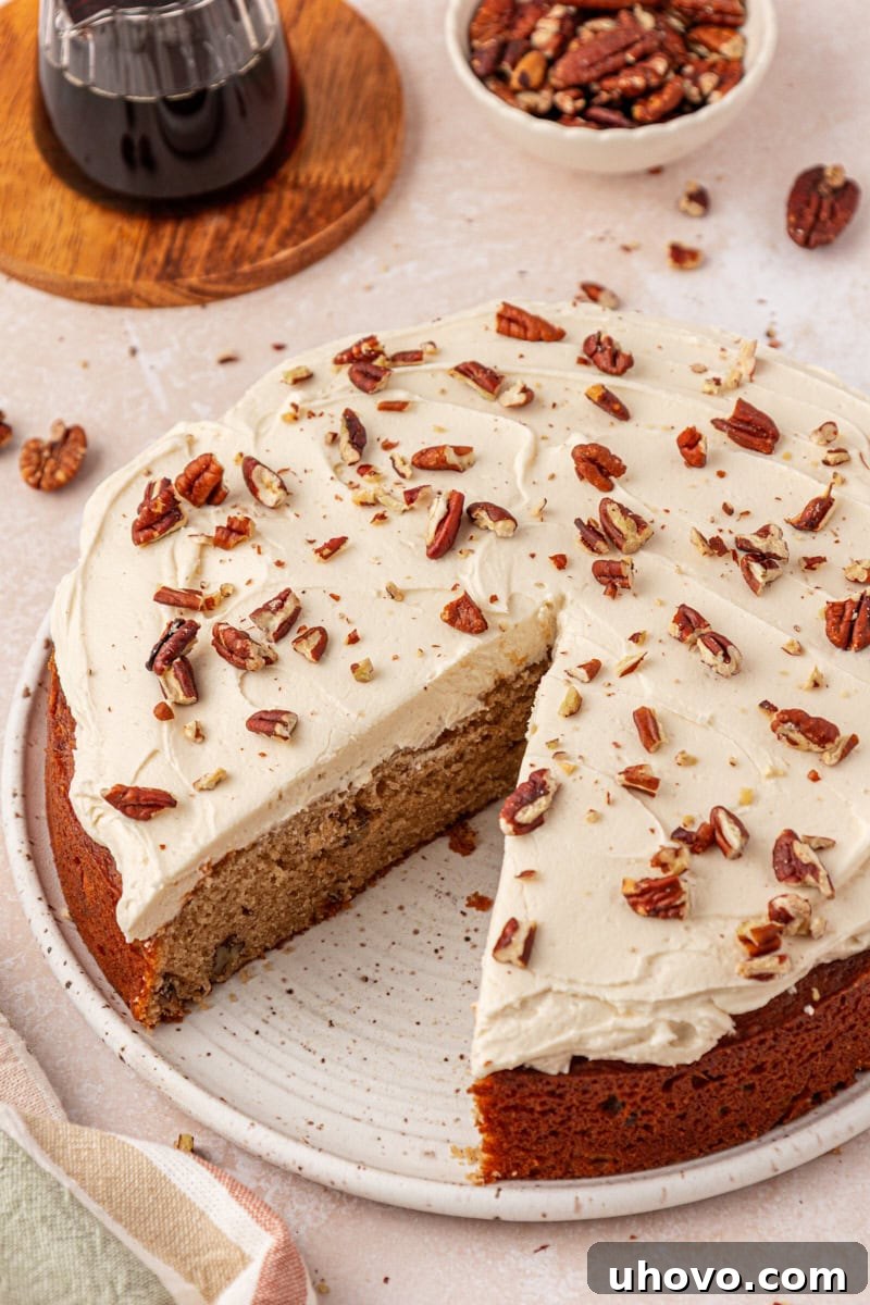 single layer maple cake with maple frosting
